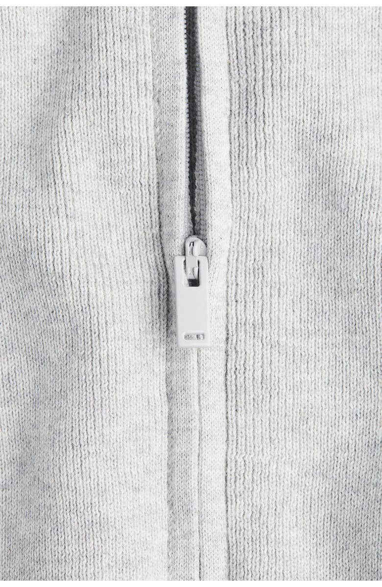 H&M Zip-through Cardigan, Alternate, color, Light Gray Melange