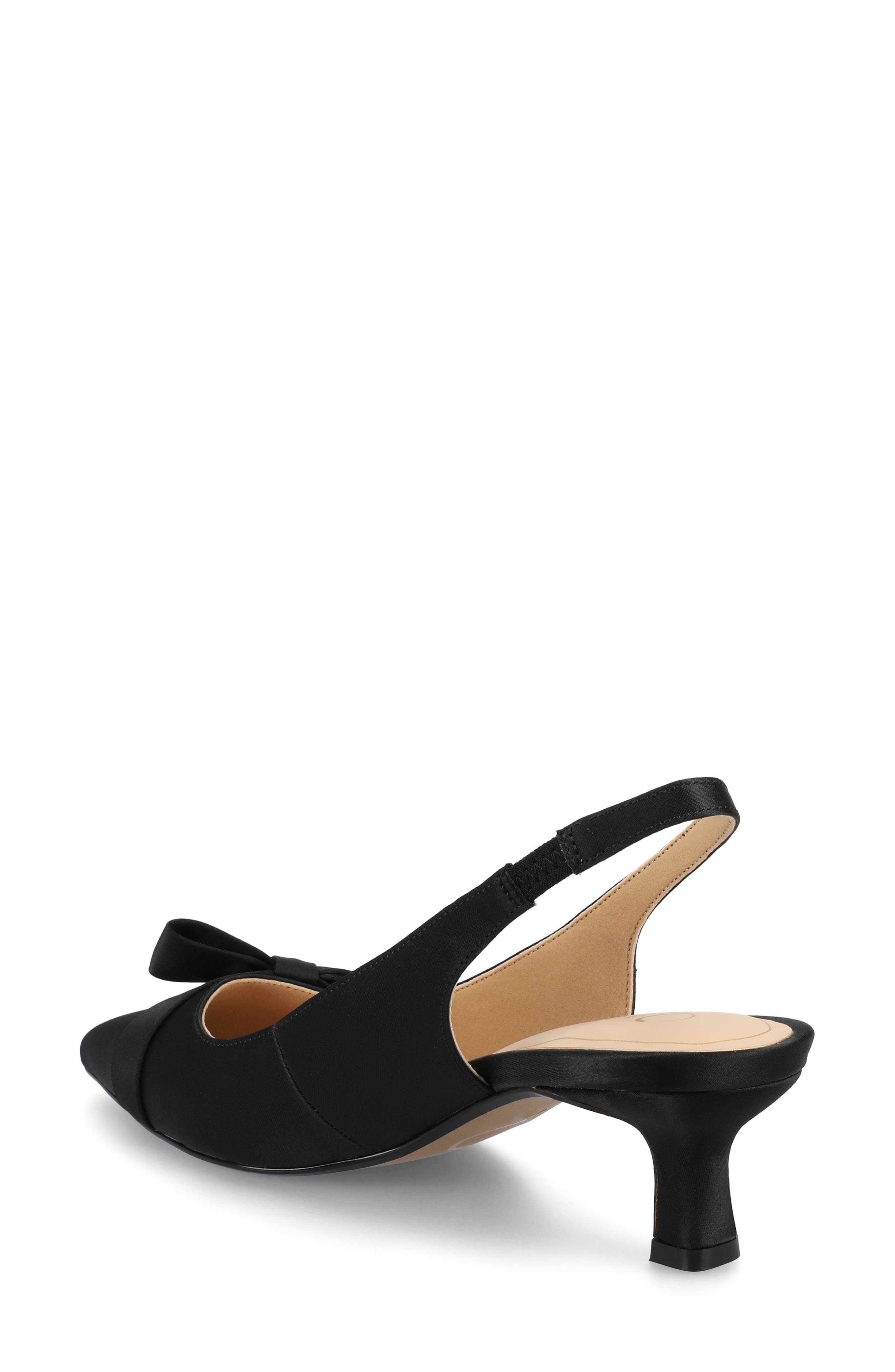 Journee Collection Paloma Slingback Pump, Alternate, color, Satin/Black