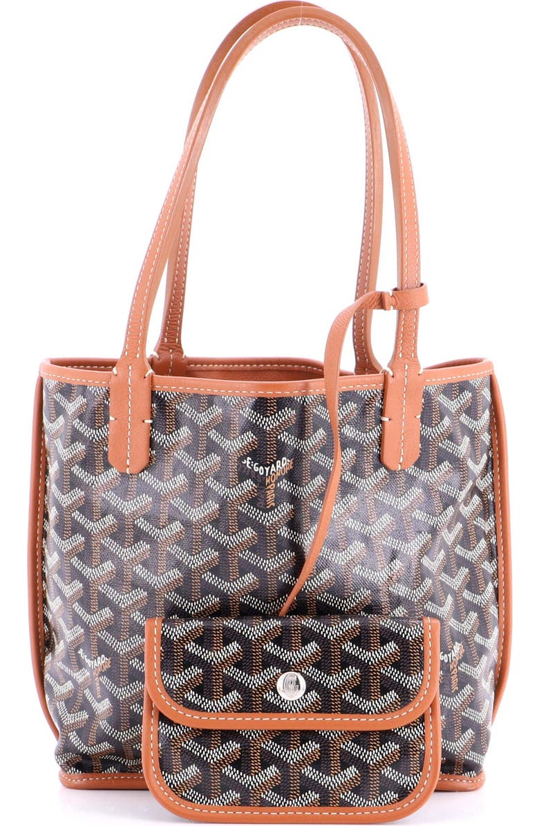 Pre-Owned Goyard Anjou Reversible Tote Coated Canvas Mini, Alternate, color, Brown