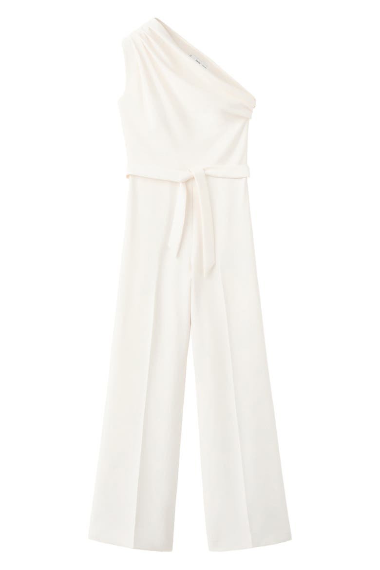 Tie Waist One-Shoulder Jumpsuit, Alternate, color, OFF WHITE
