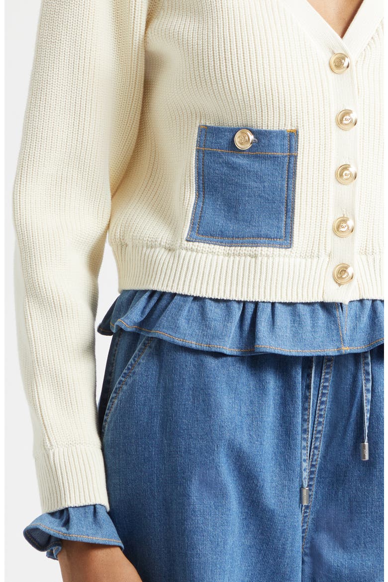 Lilly Cardigan, Alternate, color, IVORY/ LIGHT WASH