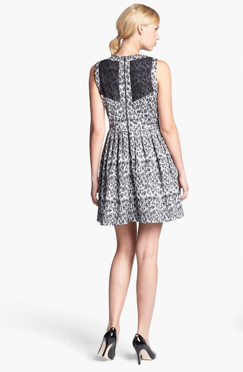 Taylor Dresses Sleeveless Jacquard Fit & Flare Dress, Alternate, color,