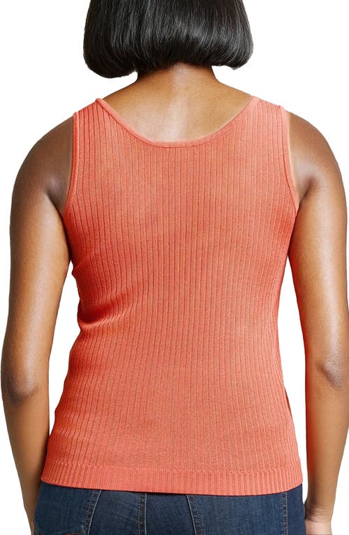 Shop Jones New York Sutton Rib Sweater Tank In Coral Sun