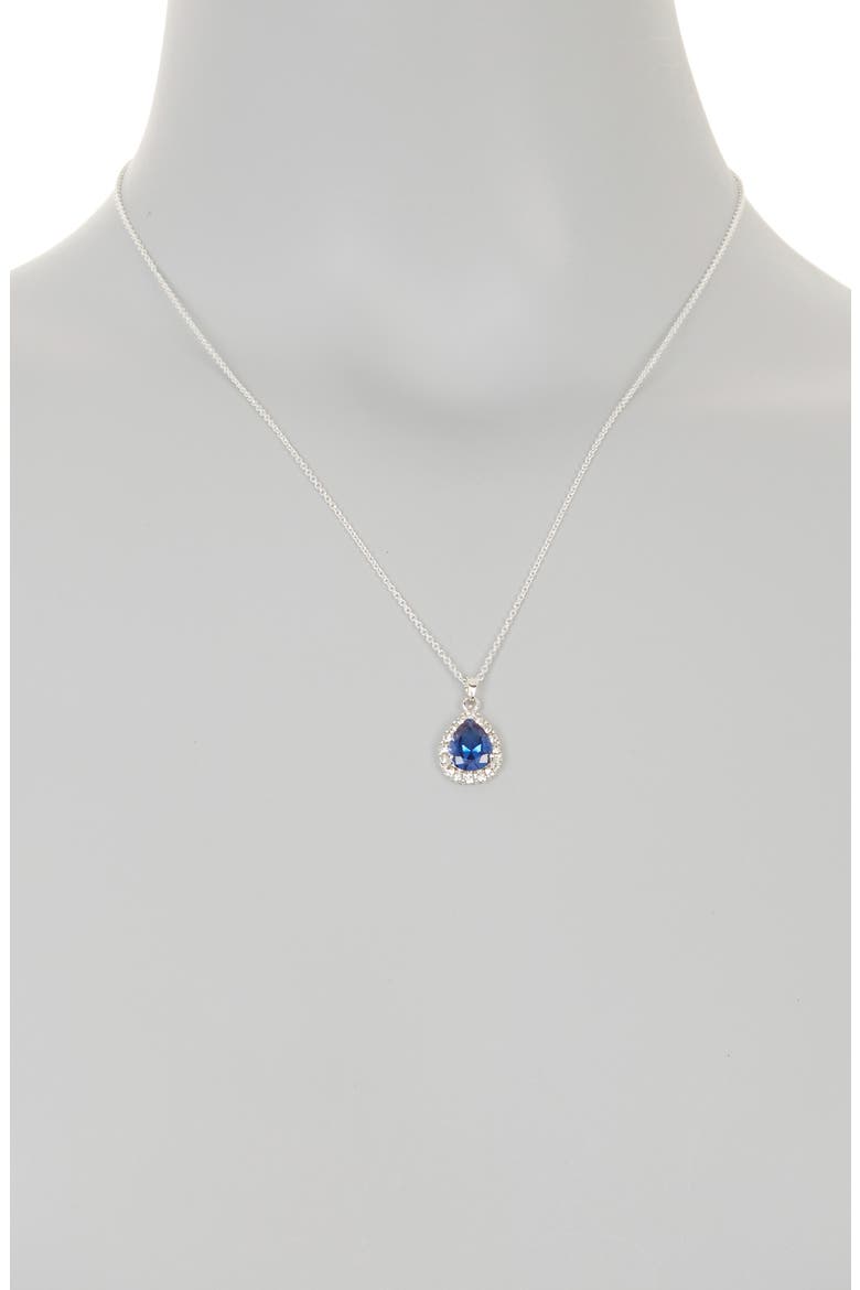 CZ Teardrop Pendant Necklace & Earrings Set, Alternate, color, SILVER