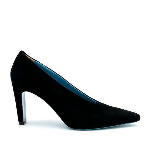 Shop Valentina Rangoni Fedra V Throat Pump In Black Cashmere