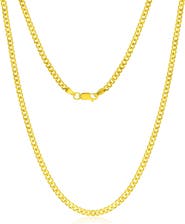 SIMONA 14k Gold Fill 20-Inch Cuban Chain Necklace