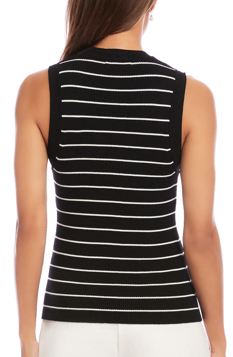 Karen Kane Stripe Rib Sweater Tank, Alternate, color, Black/White Stripe