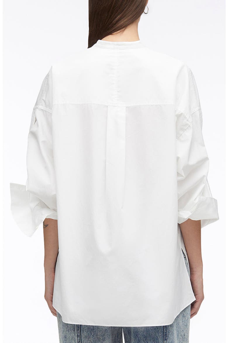 Cotton Poplin Shirt with Sleeve Ties, Alternate, color, WHITE