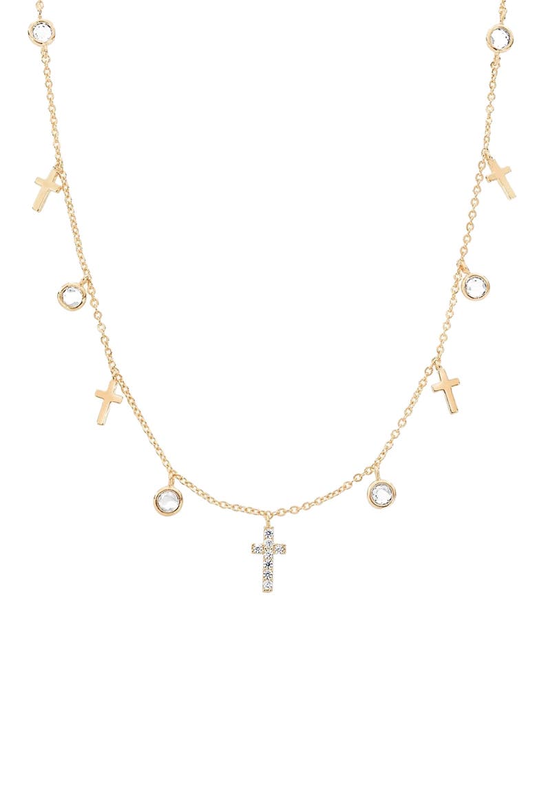 14k Gold Plated Anela Cross Necklace Faith-Inspired Jewelry Daily Wearl, Main, color, Gold