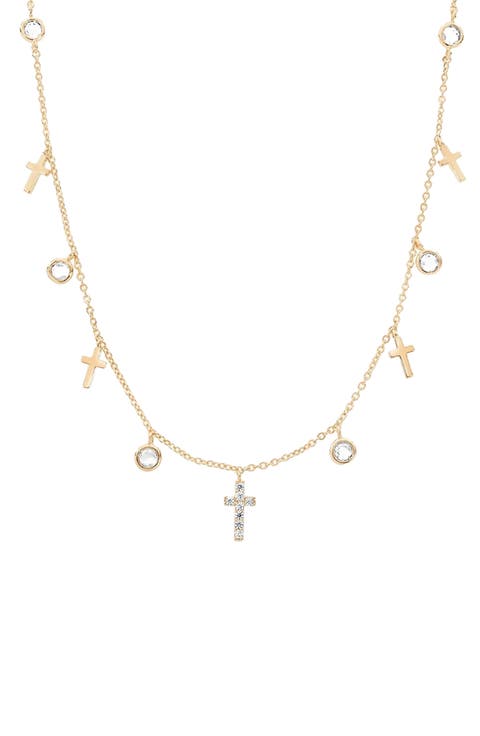 14k Gold Plated Anela Cross Necklace Holiday Gift Idea