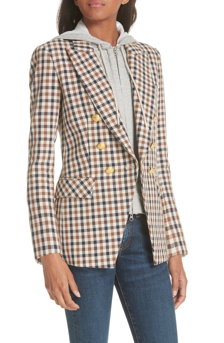 Veronica Beard Lonny Houndstooth Dickey Jacket, Alternate, color, 
