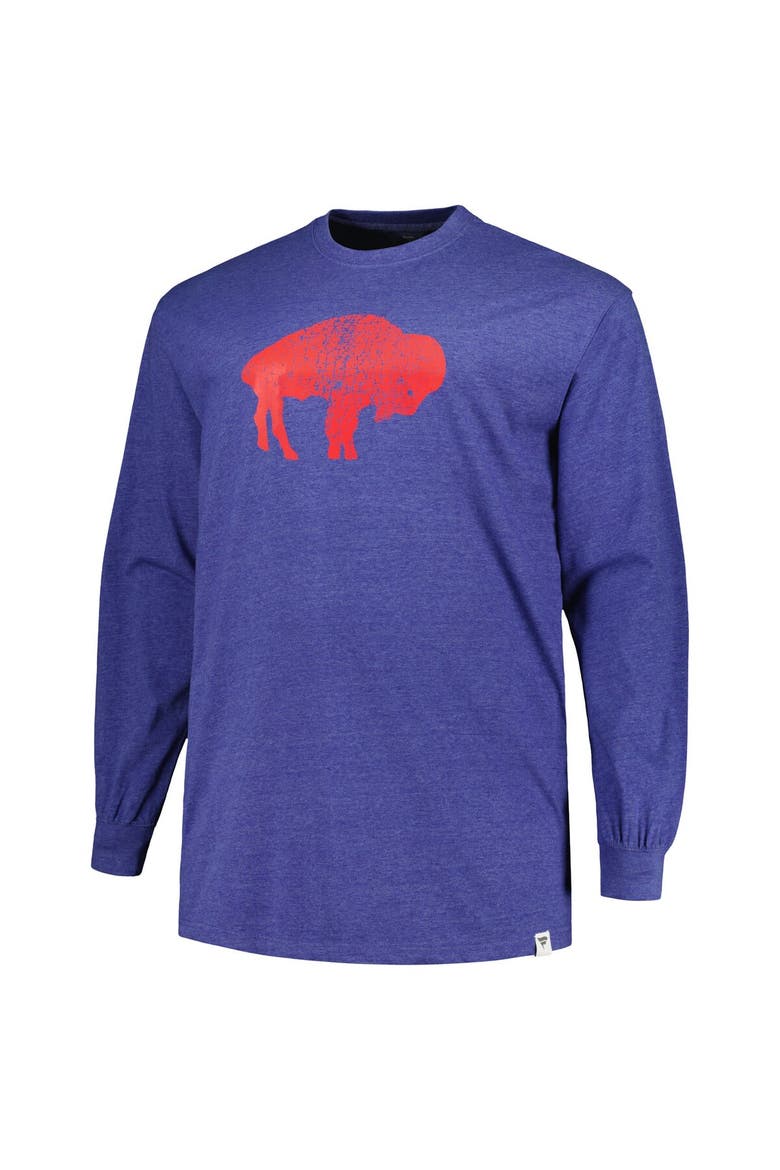 Men's Profile  Heather Royal Buffalo Bills Big & Tall Throwback Long Sleeve T-Shirt, Alternate, color, Heather Royal
