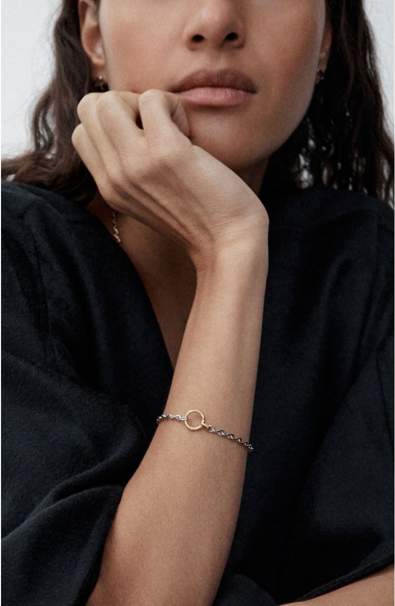 Otiumberg Sterling Silver and 14kt Gold Vermeil Eternal Link up Bracelet, Alternate, color, Silver