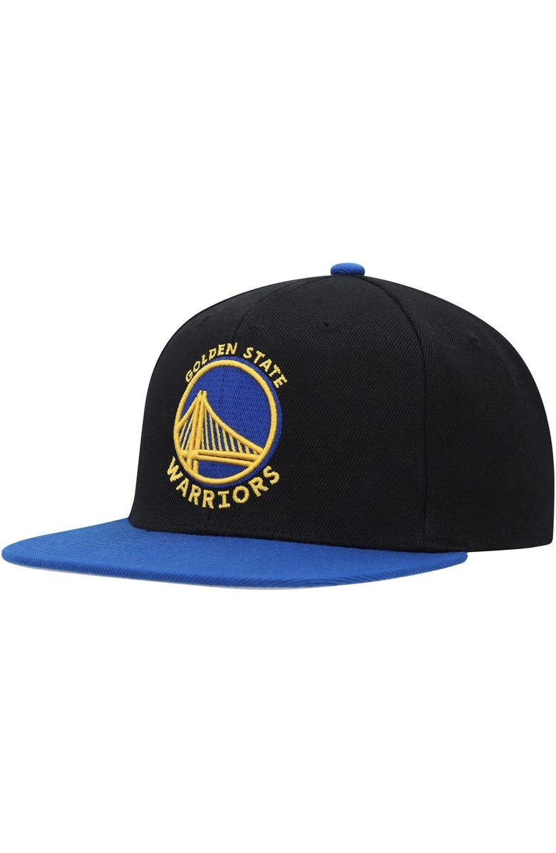 Mitchell & Ness Men's Mitchell & Ness Black/Royal Golden State Warriors Side Core 2.0 Snapback Hat, Alternate, color, Black