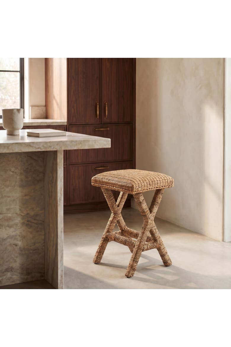 Woven Vanity Stool, Alternate, color, Natural