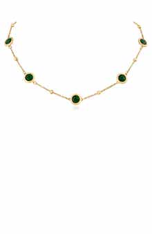 Bezel Crystal Station Necklace