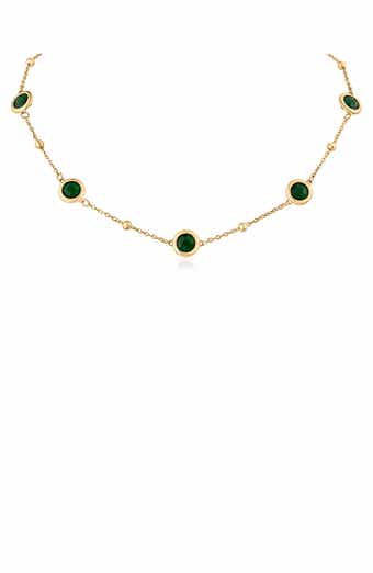 Bezel Crystal Station Necklace