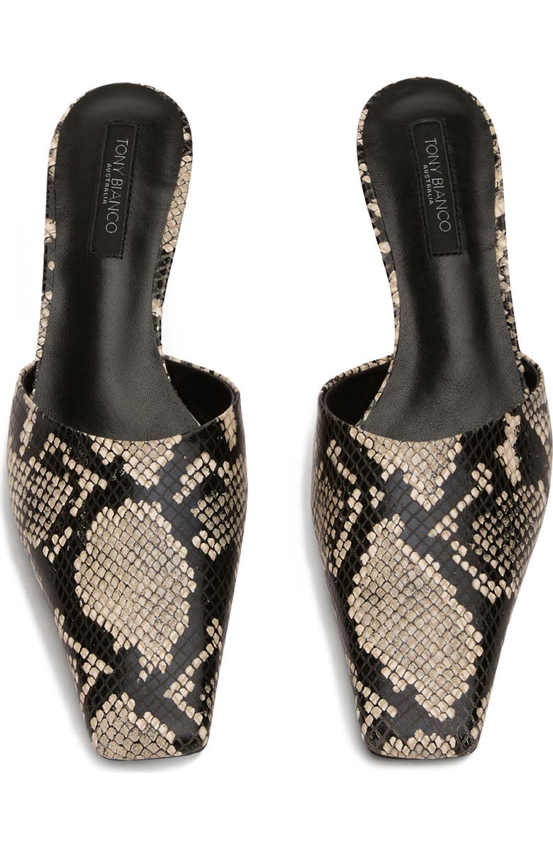 Tony Bianco Zubi Kitten Heel Mule, Alternate, color, Ecru Snake