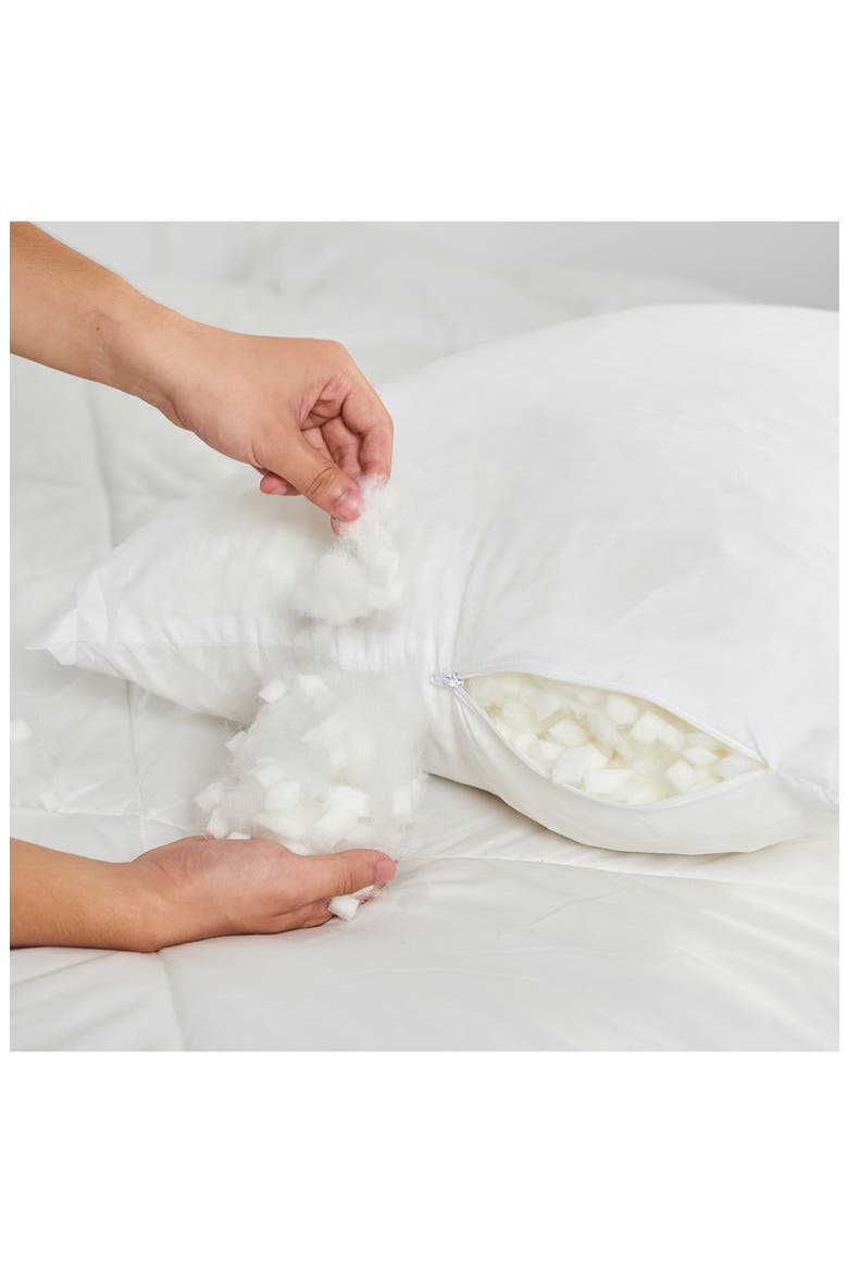 Flexcool Adjustable Memory Foam Pillow & Fill Pouch Set, Alternate, color, WHITE
