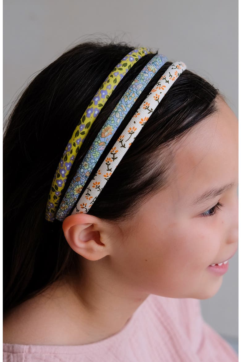 Kids' 3-Pack Ditsy Alice Headbands, Alternate, color, MEDIUM BEIGE