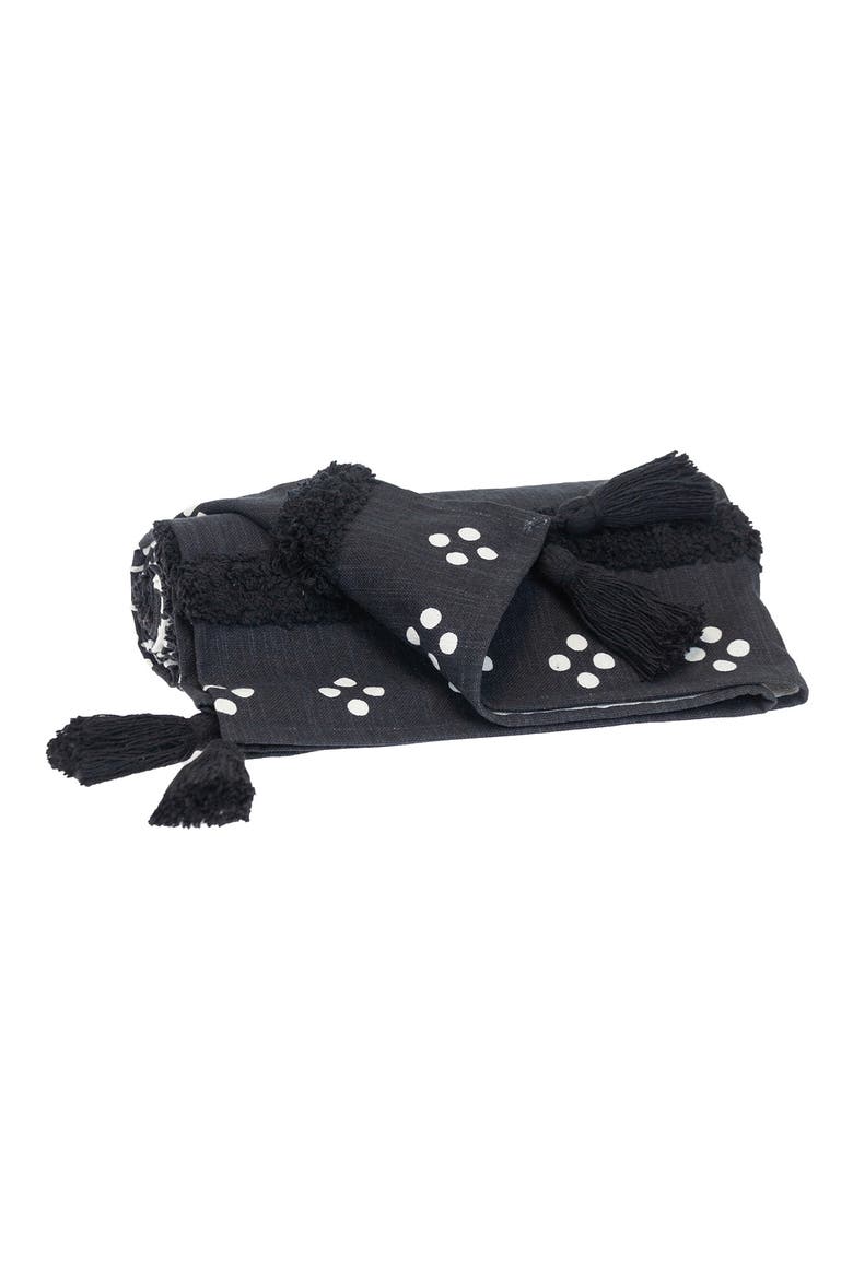 Niko Fringe Throw Blanket, Alternate, color, BLACK