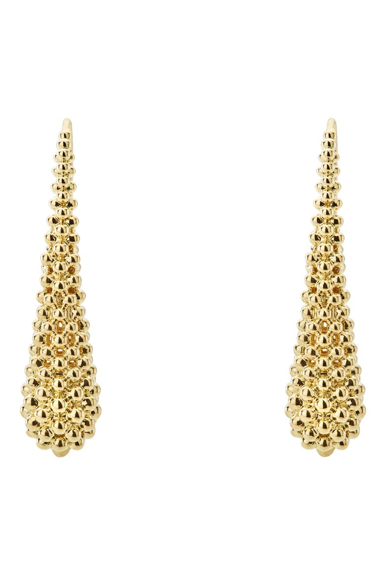 Caviar Gold Teardrop Earrings, Alternate, color, GOLD