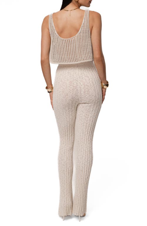 Jluxlabel Island Nights Open Knit Crop Top In White
