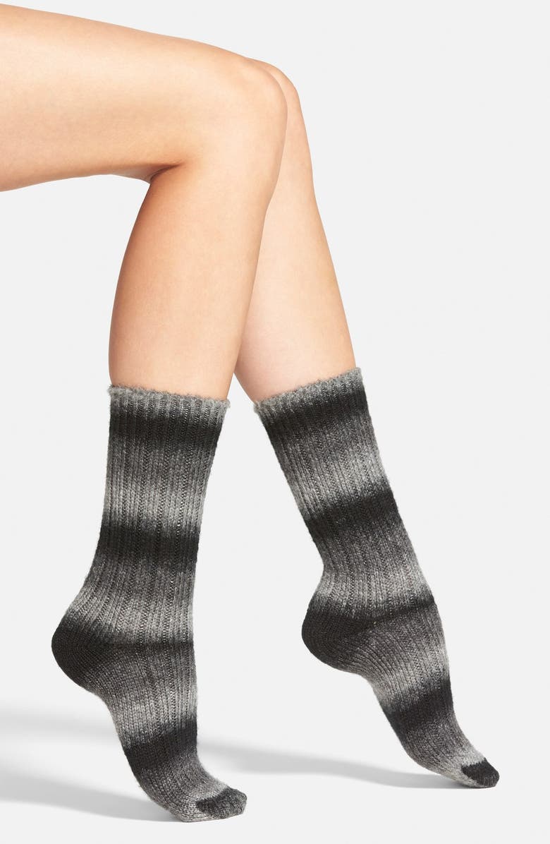 Hue Ombré Stripe Crew Socks, Main, color,