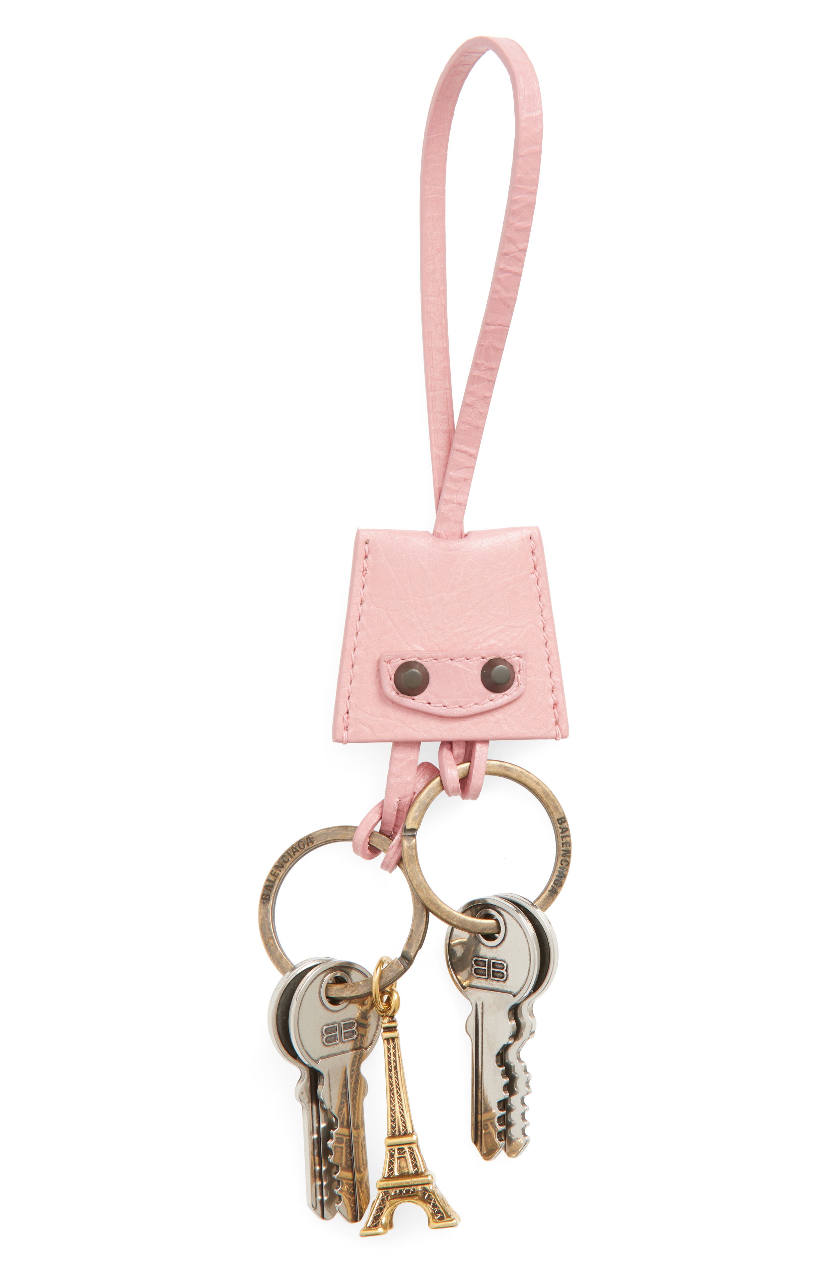 Balenciaga Le City Eiffel Leather Bag Charm, Main, color, 5826 Vintage Pink