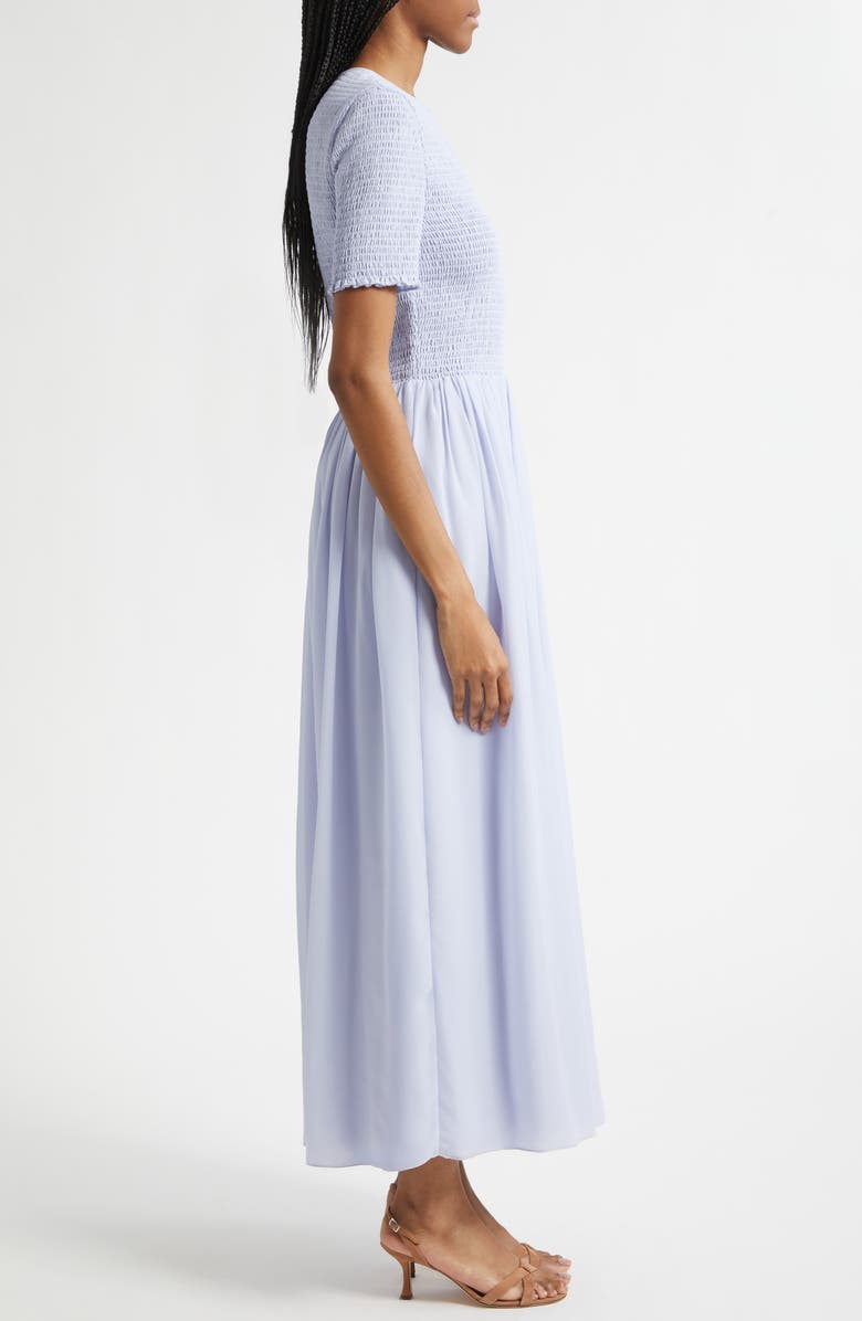 Emporio Armani Iris Techno Short Sleeve Maxi Dress, Alternate, color, Lilac