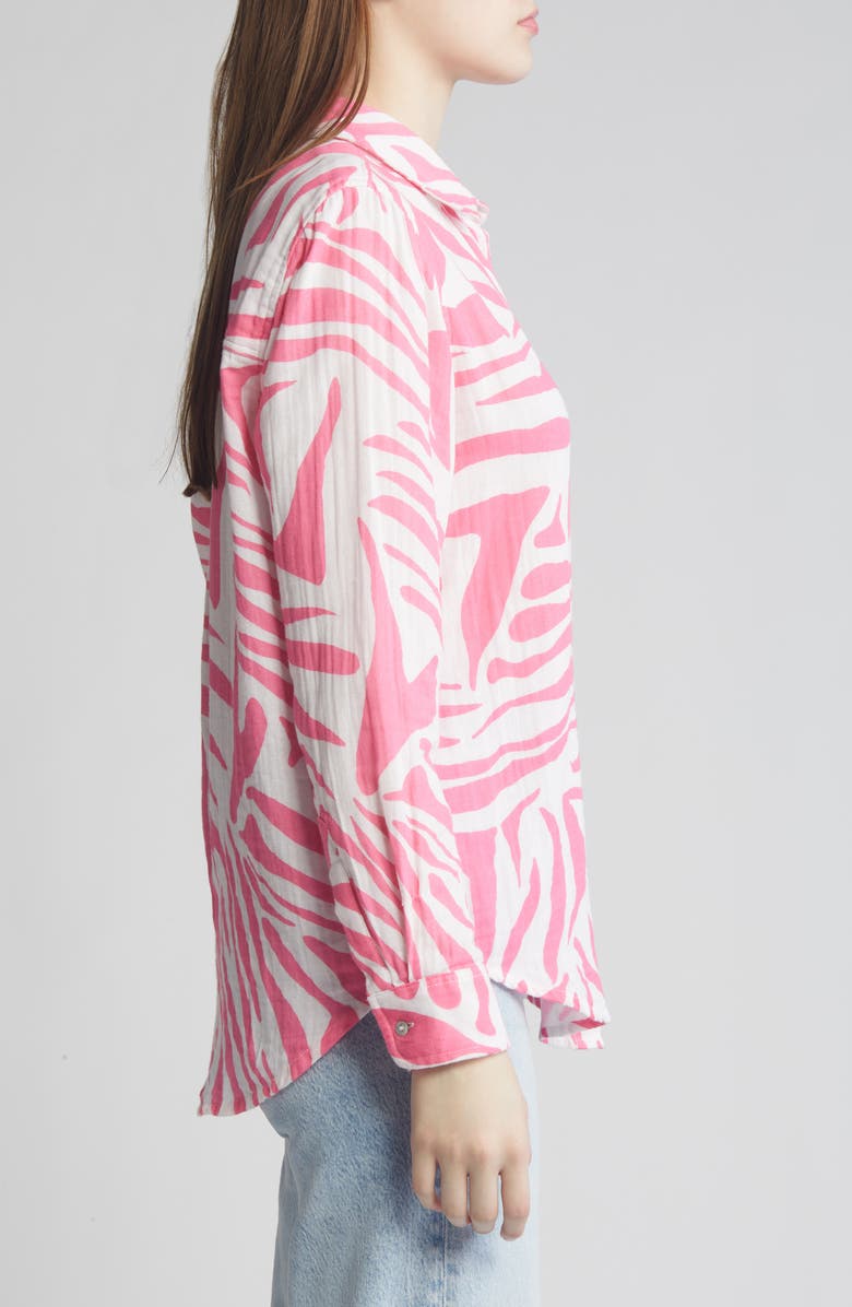 Rails Ellis Tiger Stripe Cotton Gauze Button-Up Shirt, Alternate, color, 