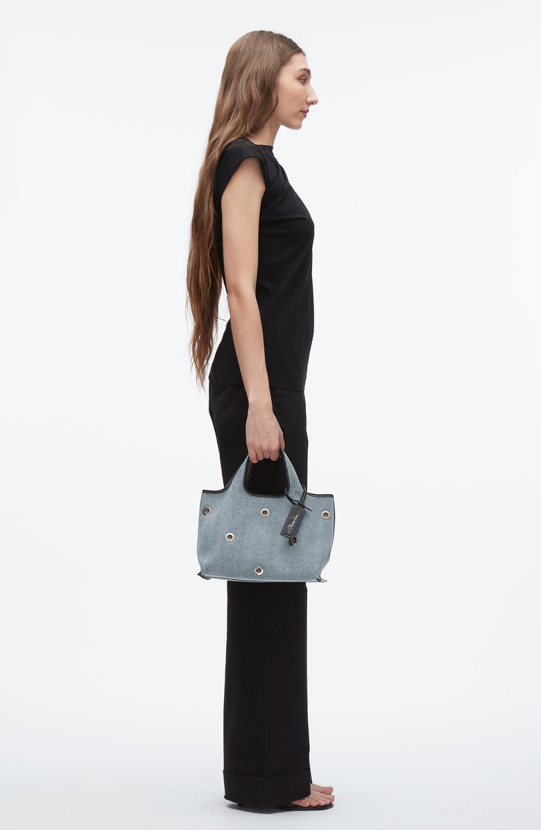 3.1 Phillip Lim Denim Market Tote with Grommets, Alternate, color, Washed Indigo