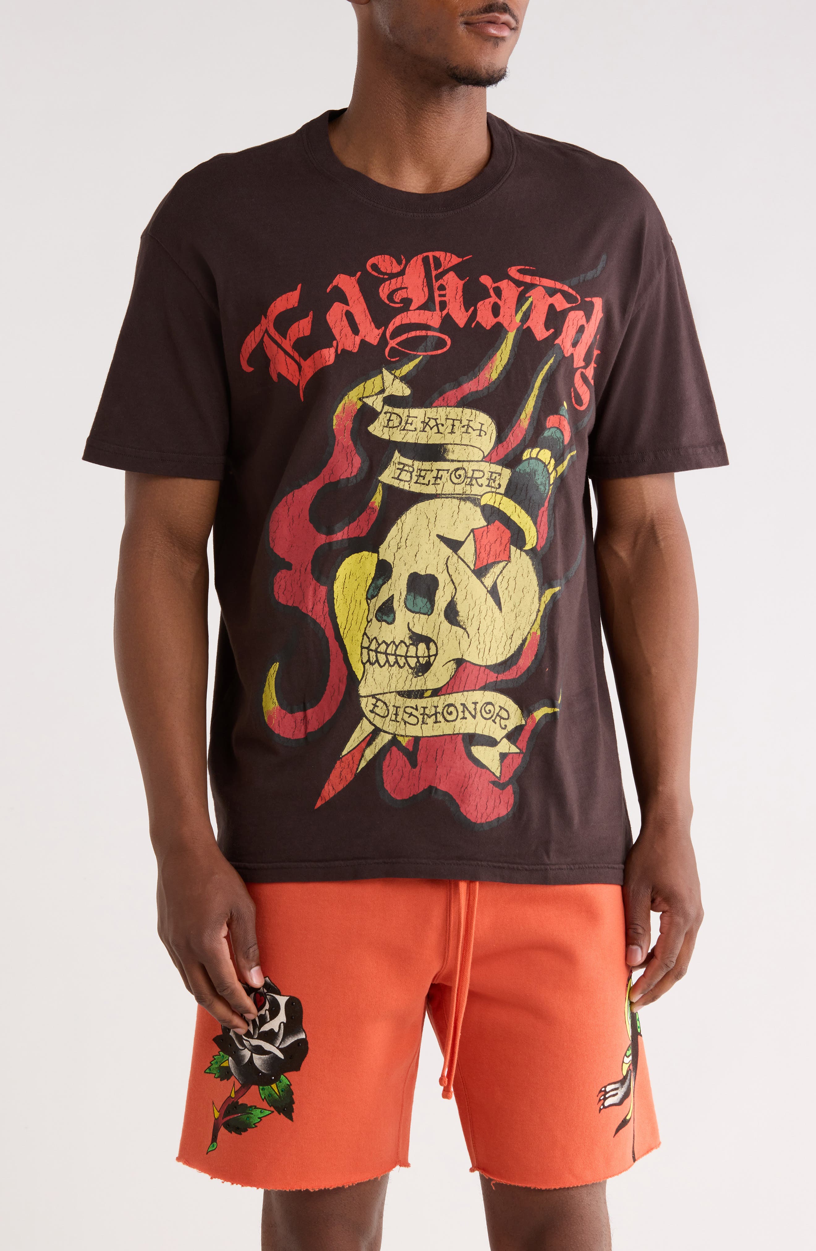Ed Hardy Dagger Skull Graphic T-Shirt
