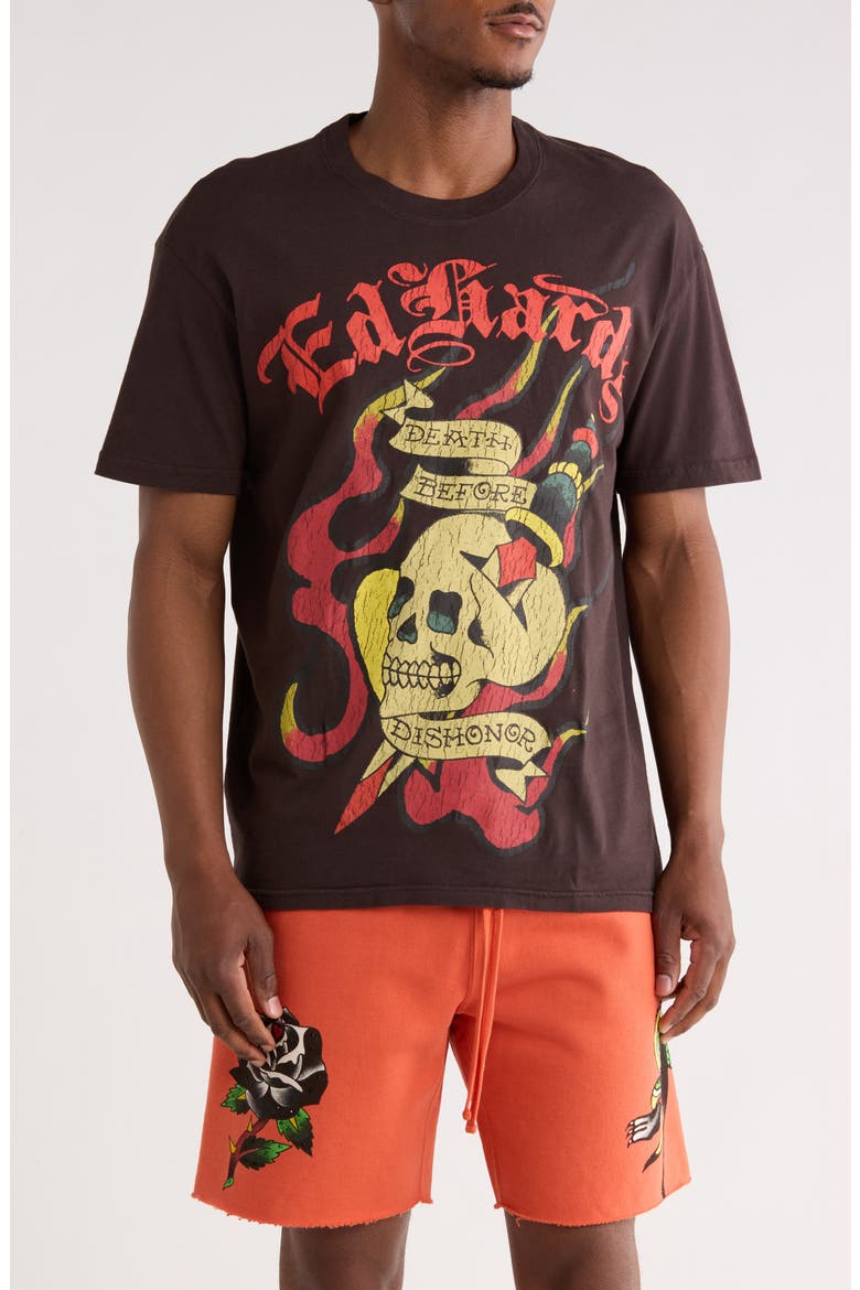 Dagger Skull Graphic T-Shirt, Main, color, VINTAGE BLACK