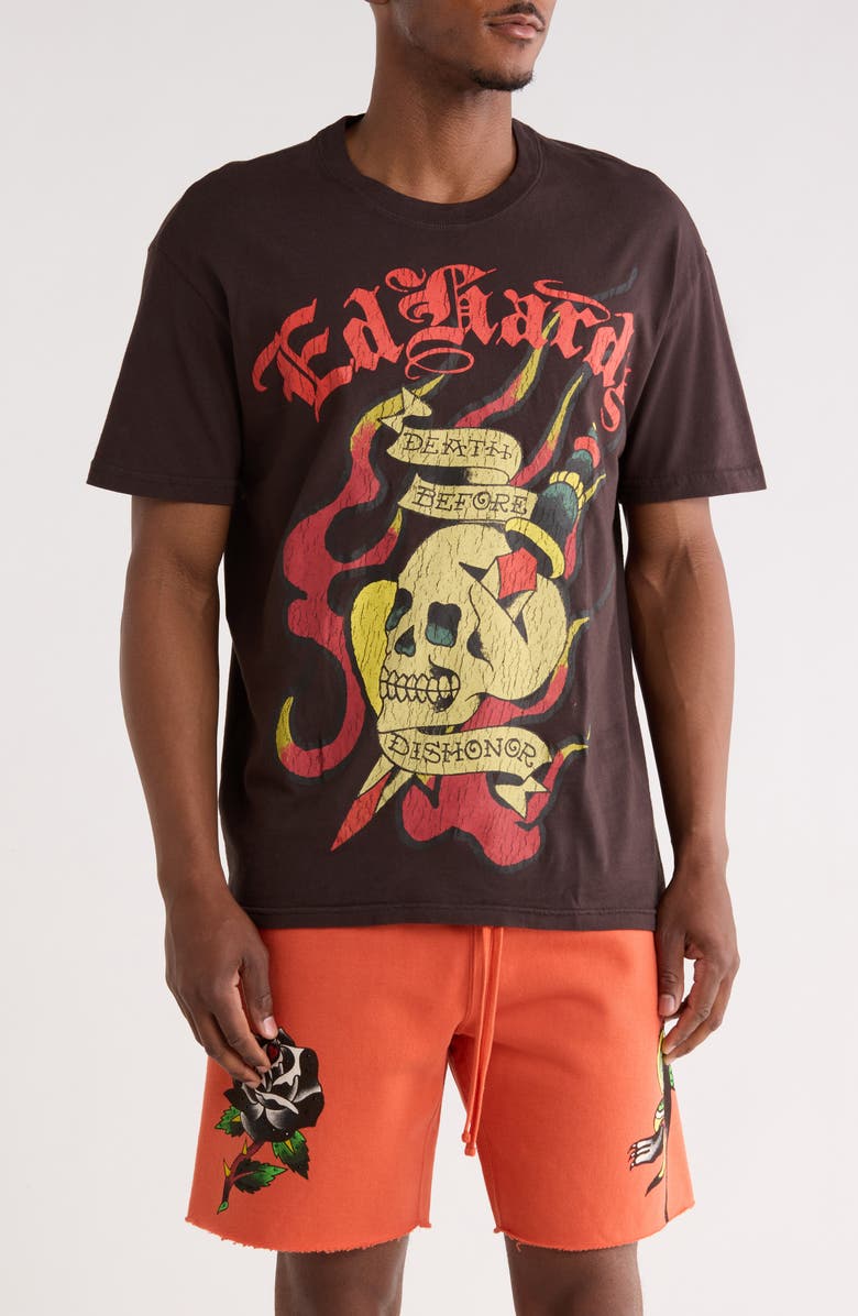 Ed Hardy Dagger Skull Graphic T-Shirt, Main, color, Vintage Black