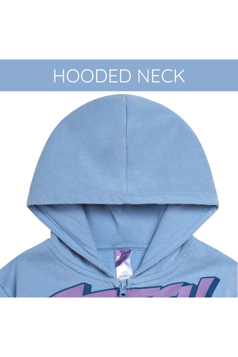 Lilo & Stitch Fleece Zip-Up Hoodie, Alternate, color, Acid Wash Blue Stitch