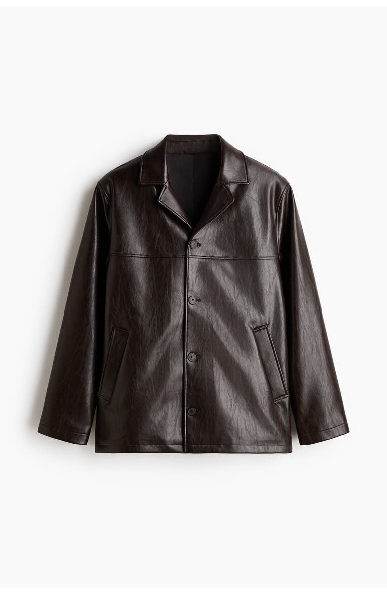 H&M Coated Jacket, Main, color, Dark Brown