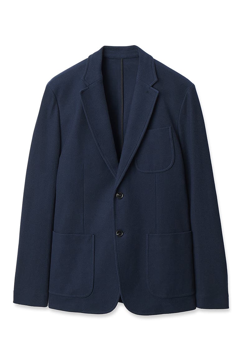Skeleton Navy Cotton Piqué Blazer, Alternate, color, NAVY