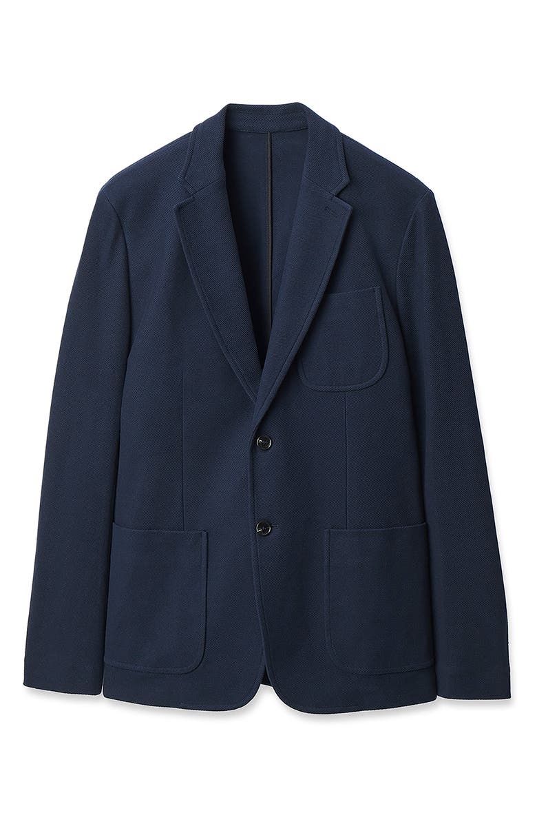 rag & bone Skeleton Navy Cotton Piqué Blazer, Alternate, color, Navy