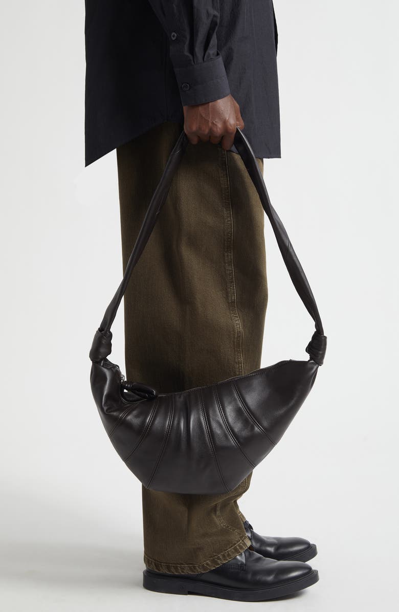 Lemaire Medium Croissant Leather Bag, Alternate, color,