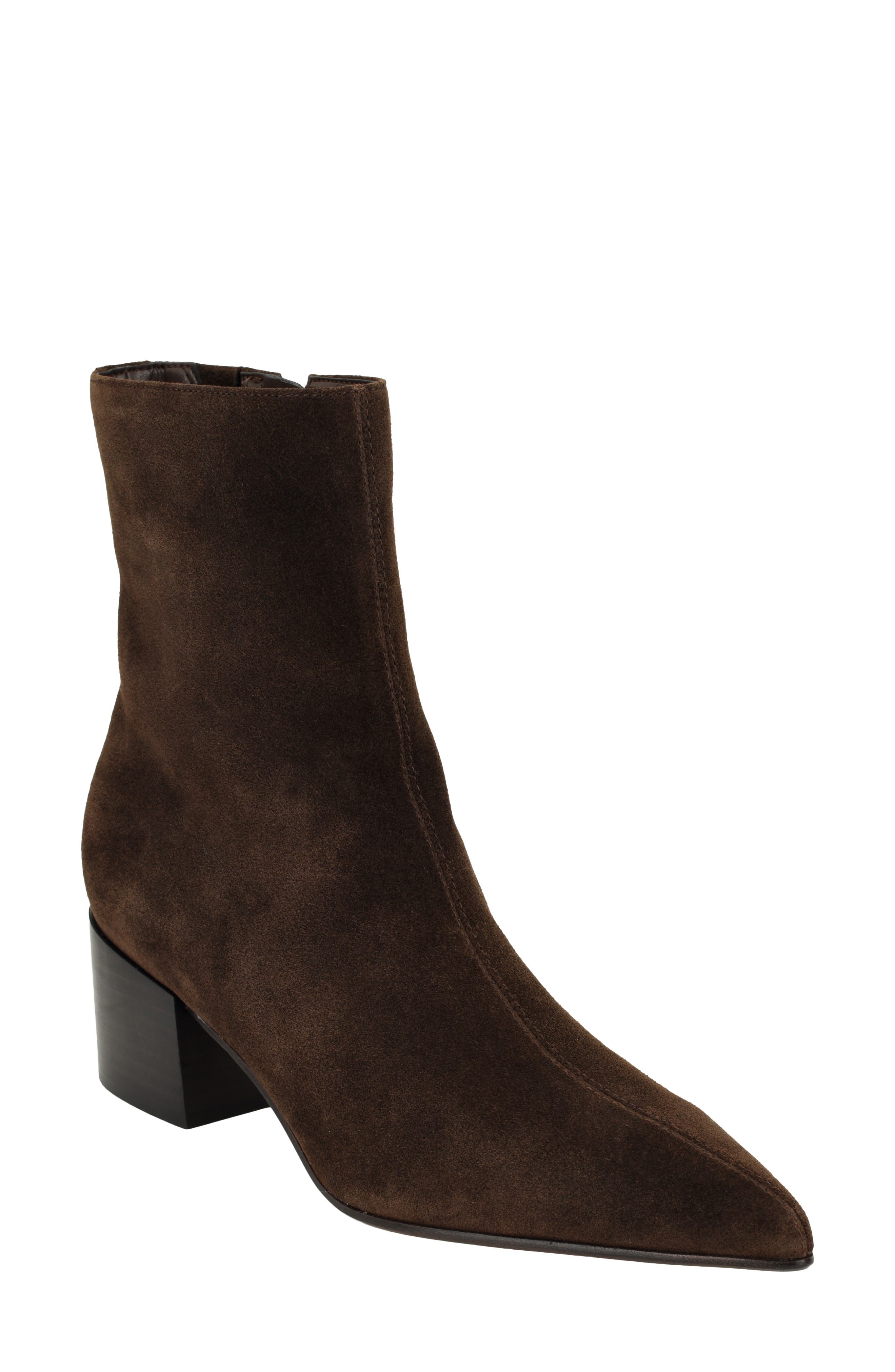 Rimidy Bootie, Main, color, DARK BROWN SUEDE