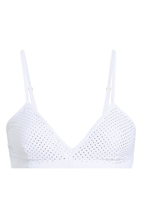 Commando Party Starter Crystal Microfiber Bralette In Crystal White