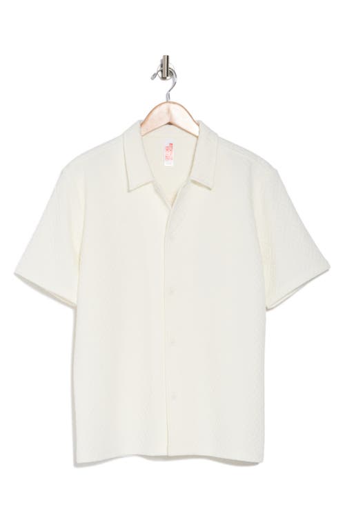 Fleece Factory Geometric Jacquard Short Sleeve Button-down Shirt