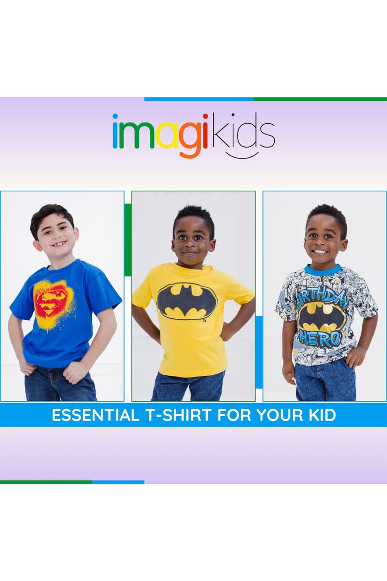 Justice League Short Sleeve T-Shirt, Alternate, color, Yellow Batman Logo
