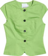 ALIGNE Connie Organic Cotton & Linen Blend Button-Up Top