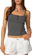 EDIKTED Stripe Henley Camisole