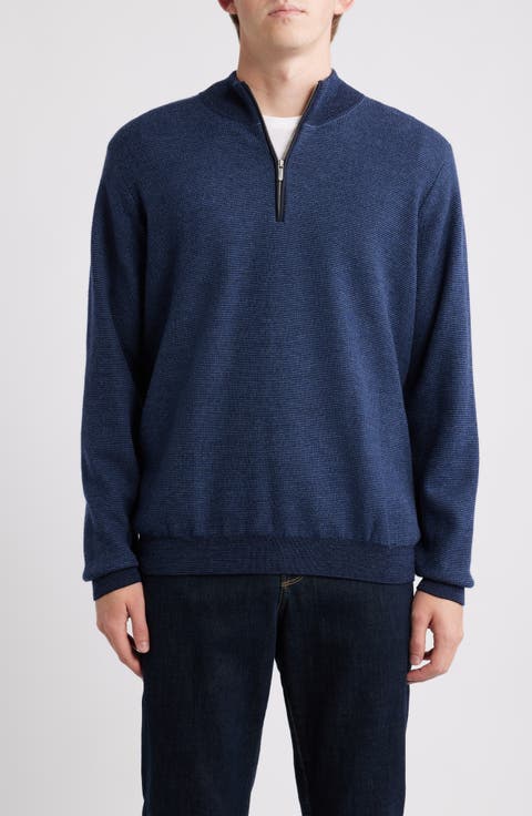 West Merino Wool Quarter Zip Sweater