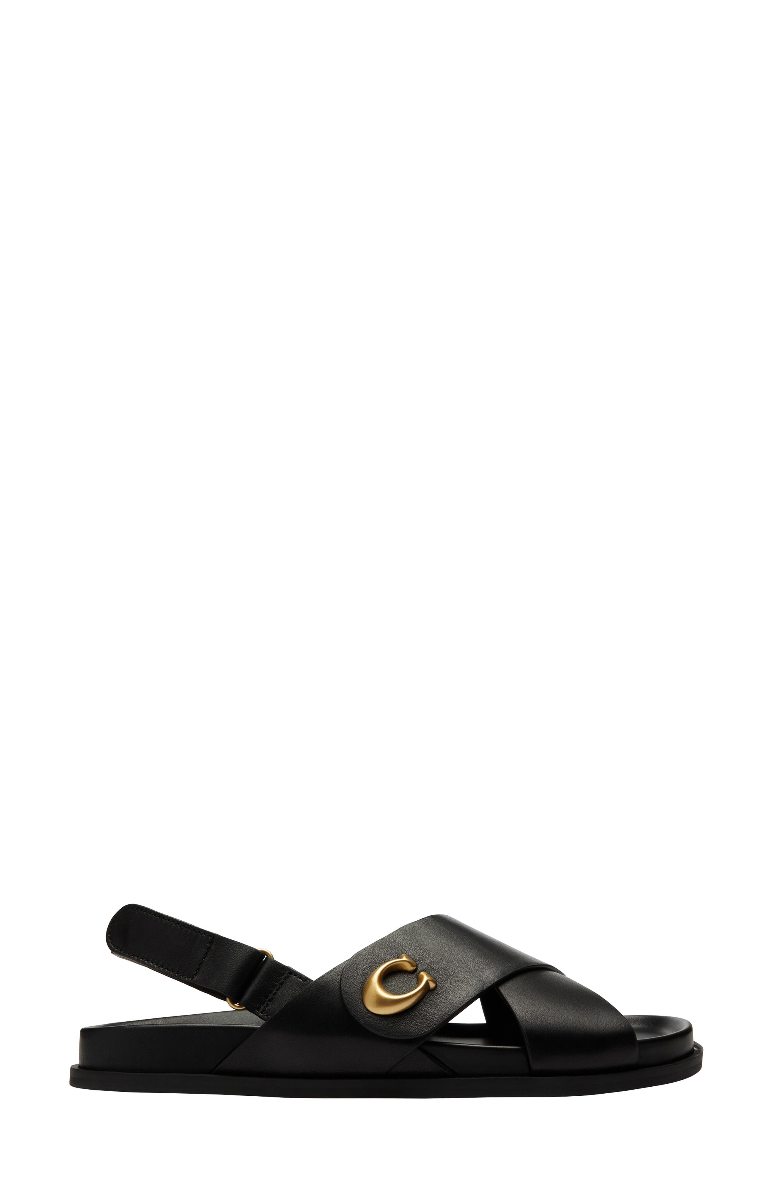 COACH Sculpted C Slingback Sandal, Alternate, color, Black