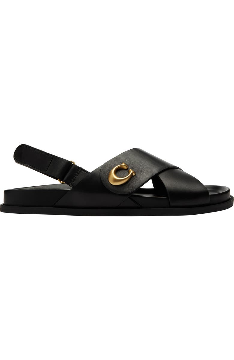 COACH Sculpted C Slingback Sandal, Alternate, color, Black