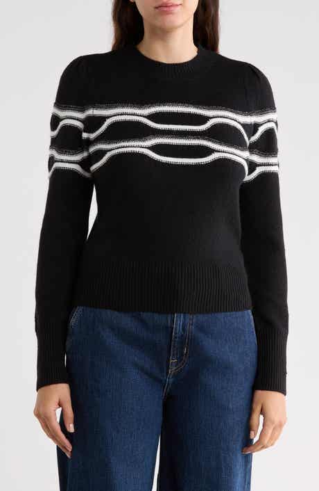 Horizontal Line Crewneck Sweater
